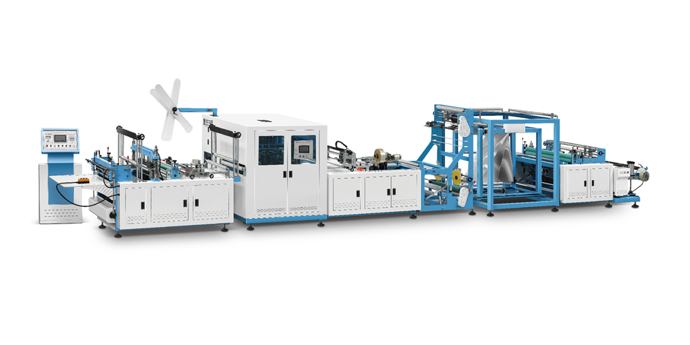 Non woven Box Bag Making Machine with Online Handle Attaching （5 in 1）